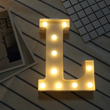 Load image into Gallery viewer, Luminous LED Letter Night Light Creative 26 English Alphabet Number Battery Lamp Romantic Wedding Party Decoration